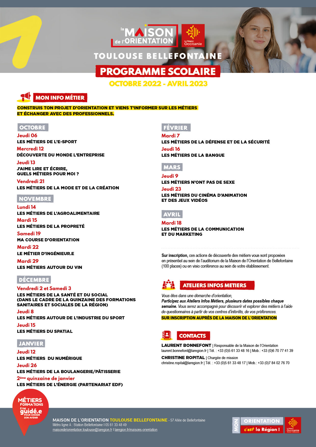 Programme 22/23 Maison de l'orientation de Toulouse